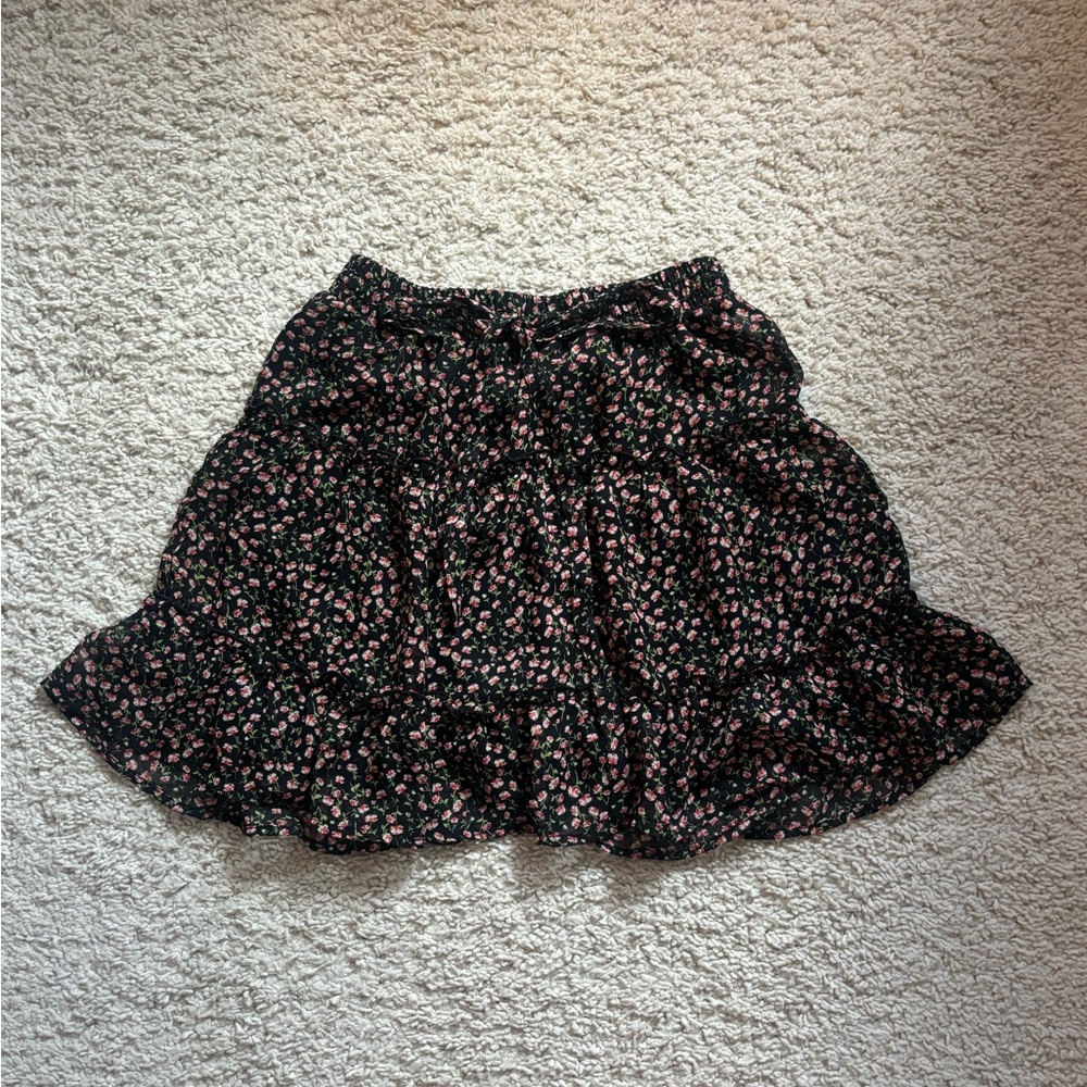 Sienna Sky Floral Ruffled Mini Skirt